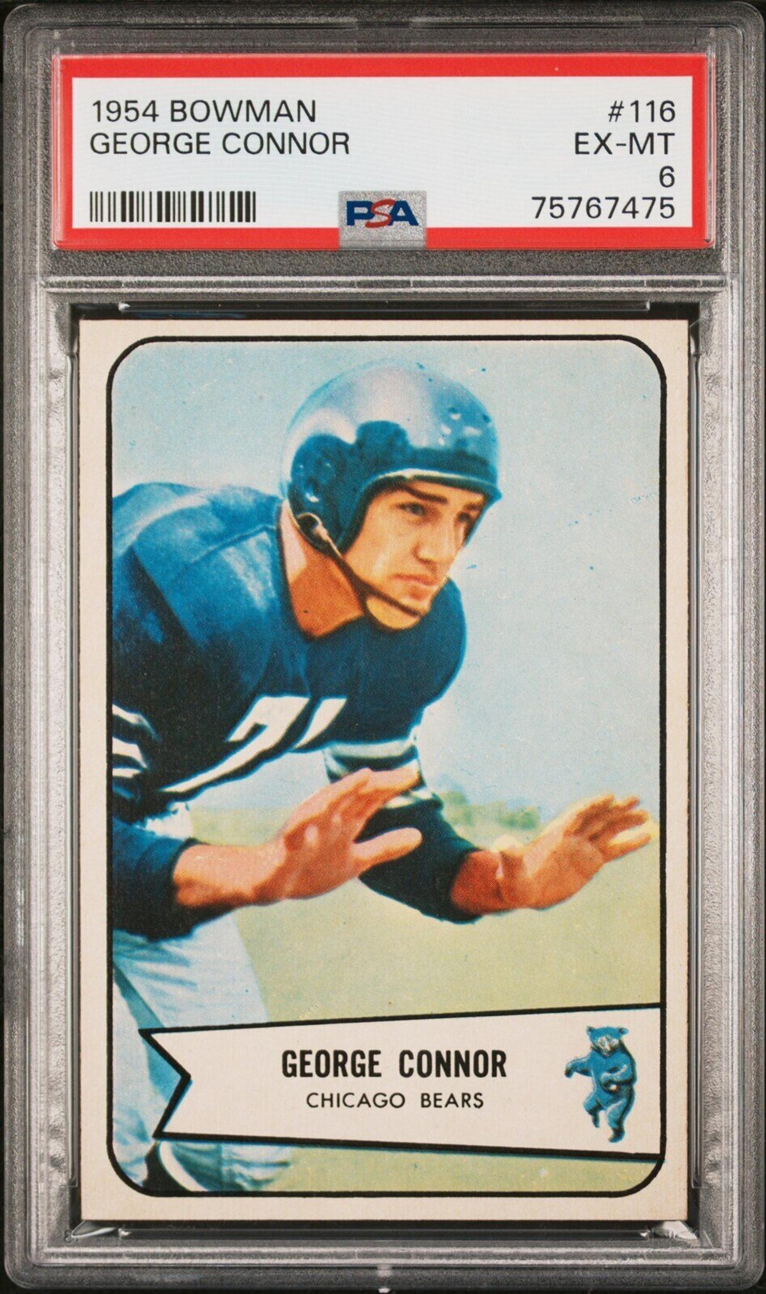A Group of Chicago Bears Hall of Fame 1954 Bowman PSA Graded Football Cards