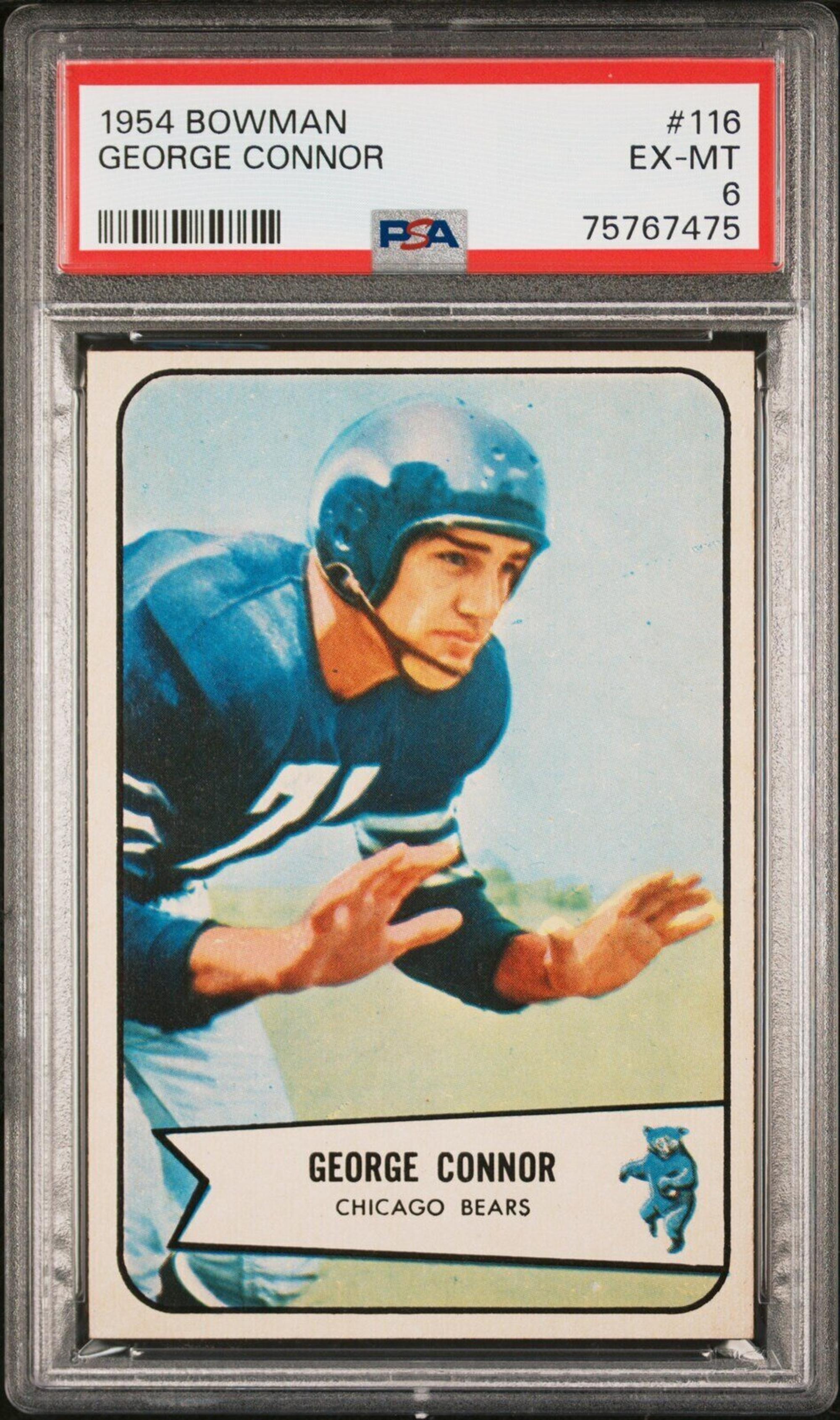 A Group of Chicago Bears Hall of Fame 1954 Bowman PSA Graded Football Cards