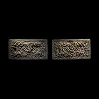 A Pair of Eurasian Gilt-Bronze Plaques