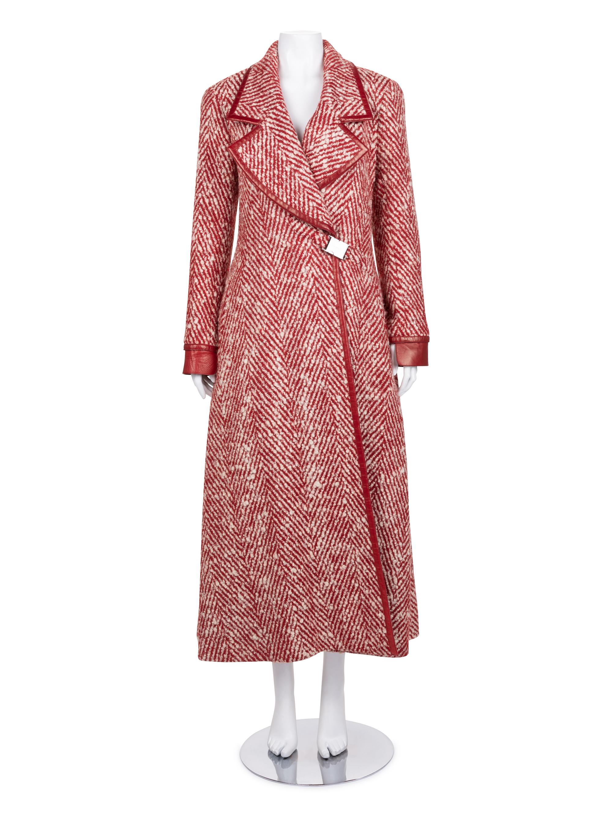 Chanel Wool Herringbone Long Coat and Skirt, Fall 2000