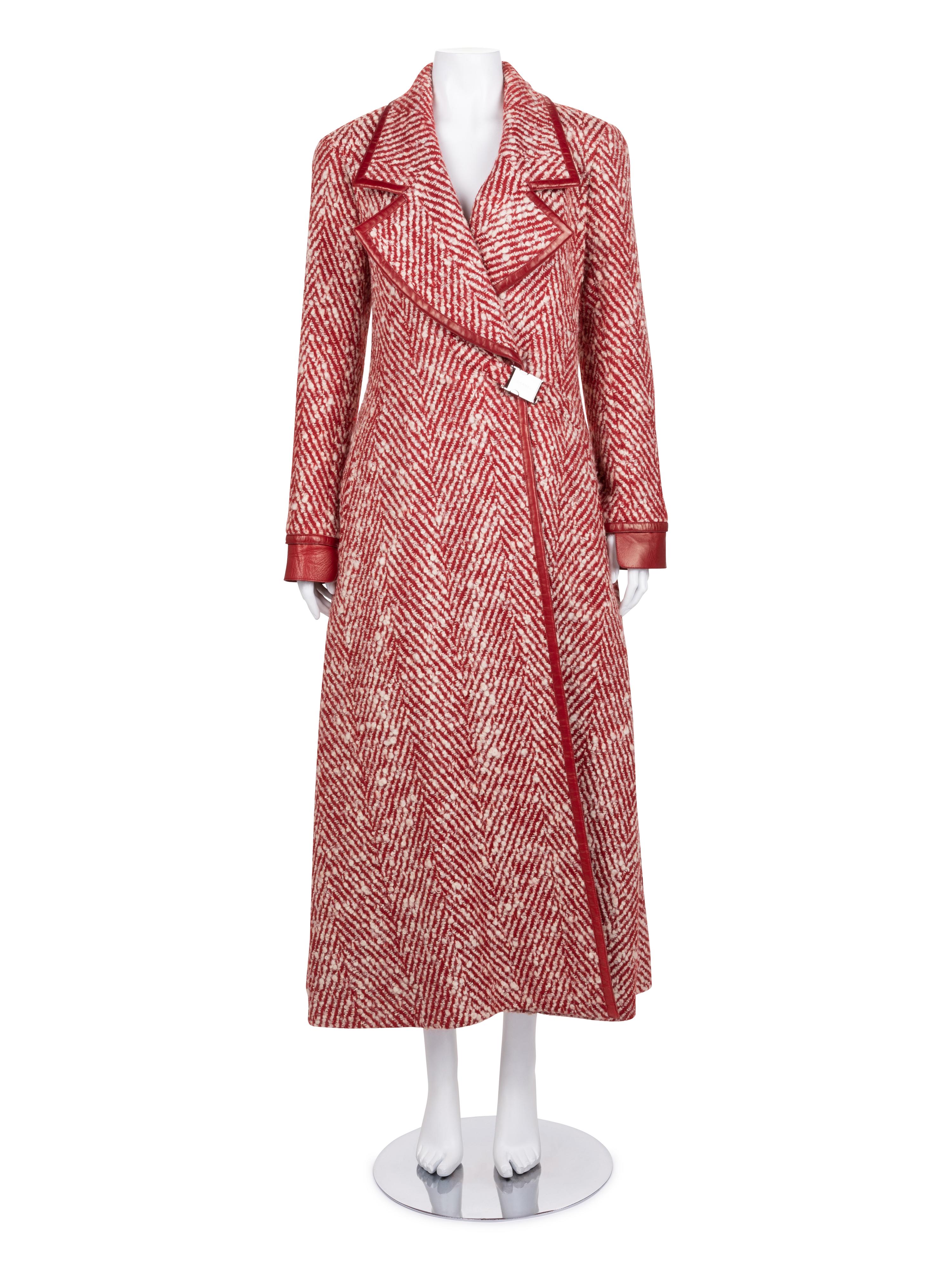 Chanel Wool Herringbone Long Coat and Skirt, Fall 2000
