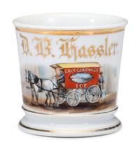 An Ice Deliveryman's Porcelain Occupational Shaving Mug