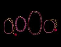 Four Chinese Imitating Tourmaline Beaded Necklaces