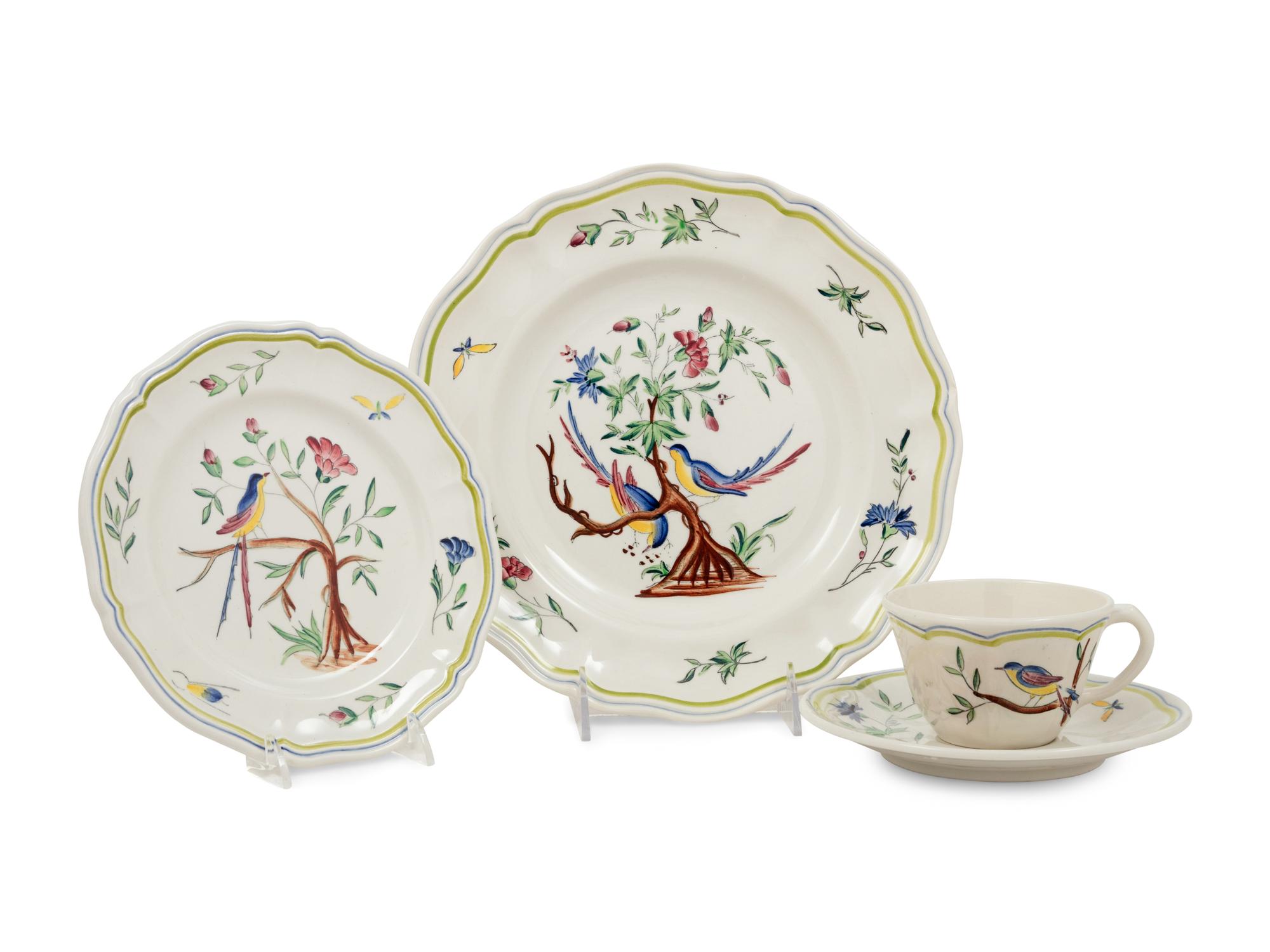 A French Painted Porcelain Dinner Service