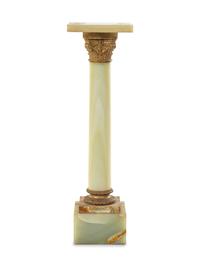 A Continental Gilt Bronze and Onyx Pedestal