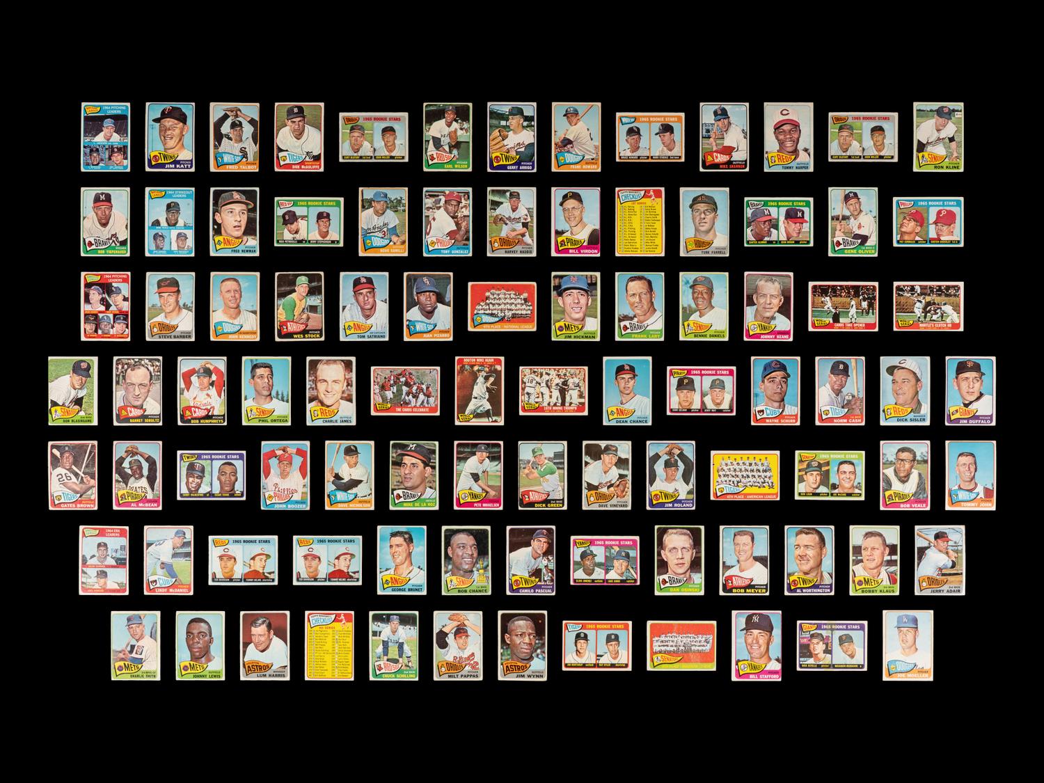 A Shoebox Collection of Over 165 1965 Topps Baseball Cards Including Multiple Hall of Famers,