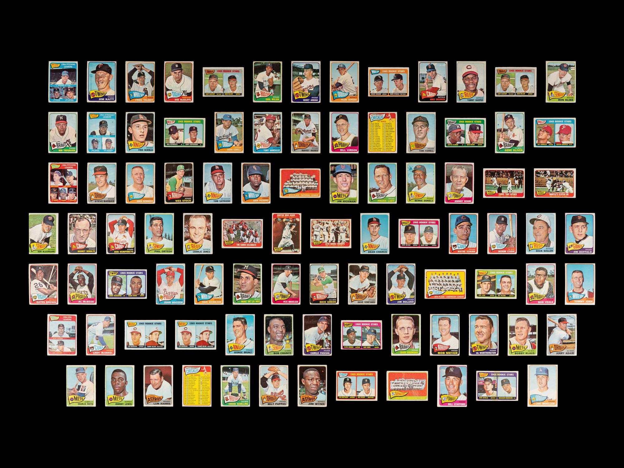 A Shoebox Collection of Over 165 1965 Topps Baseball Cards Including Multiple Hall of Famers,
