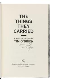 O'BRIEN, Tim (b. 1946). The Things They Carried . Boston: Houghton Mifflin/Seymour Lawrence, 1990.