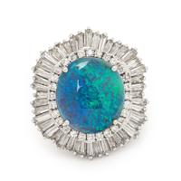 Opal and Diamond Pendant Ring