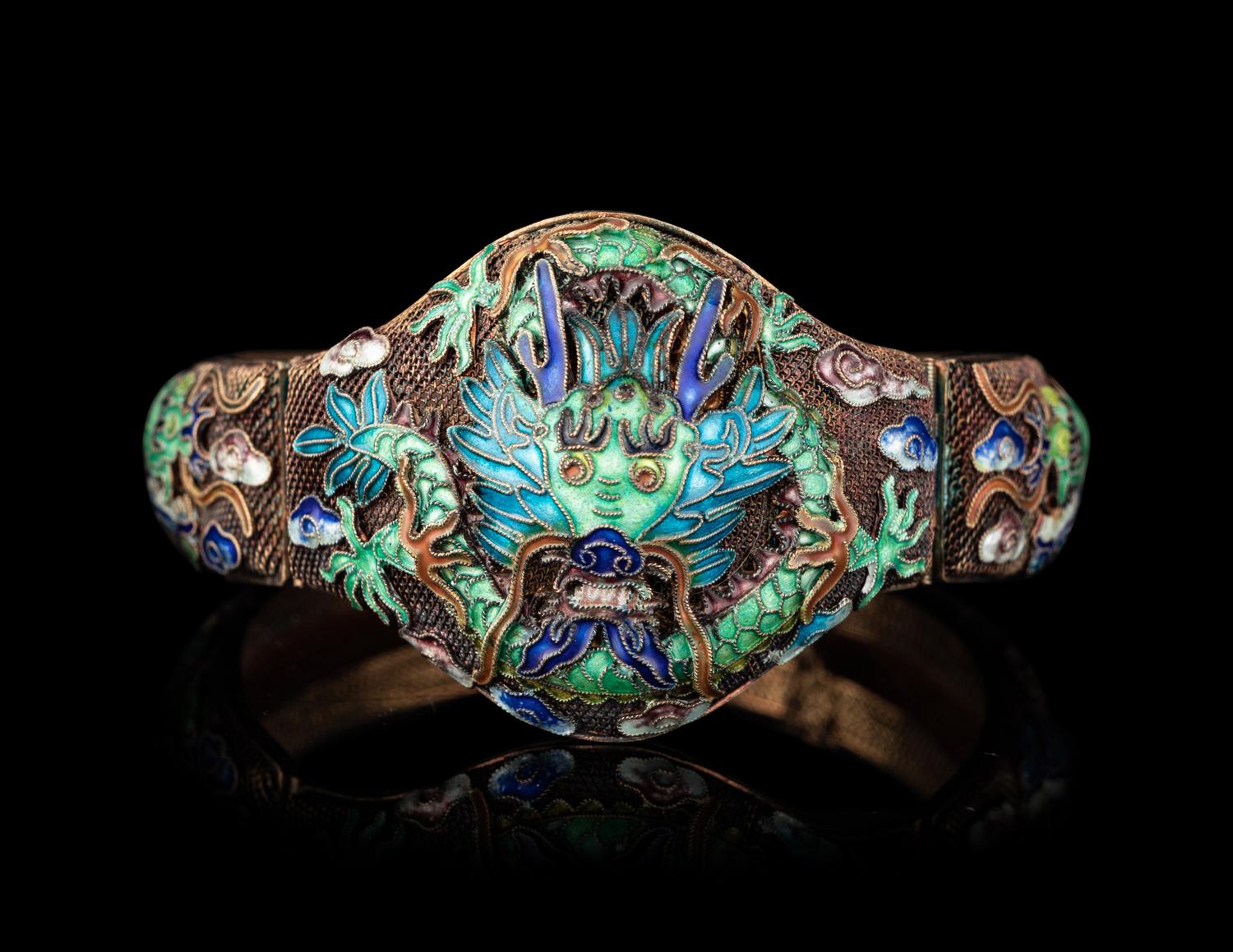 Two Chinese Metal Filigree Bracelets