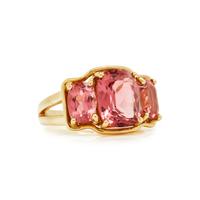 VERDURA, YELLOW GOLD AND PINK TOURMALINE RING