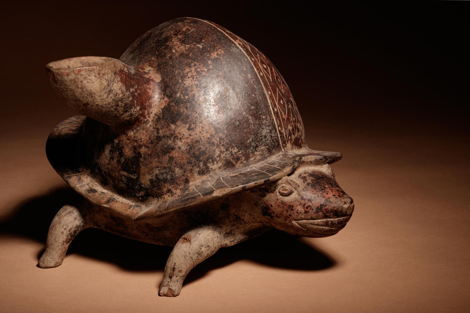 A Colima Terracotta Turtle Vessel