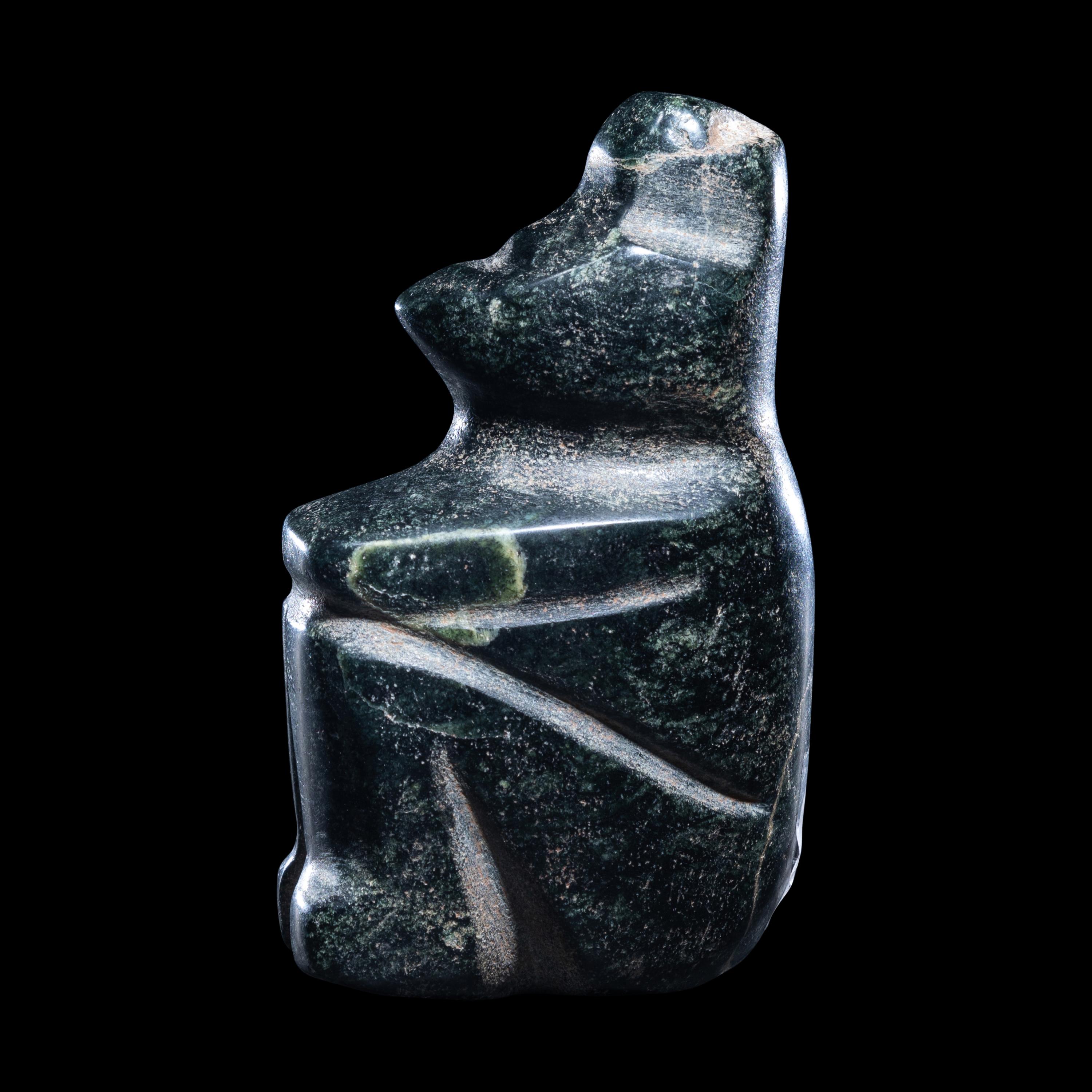 A Mezcala Jade Seated Figure
