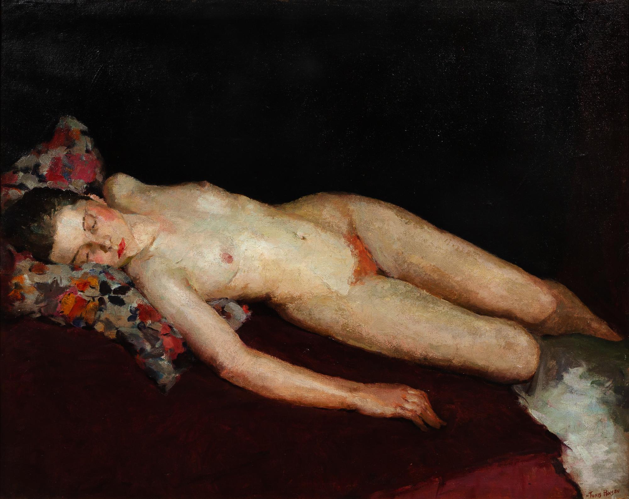 Tunis Ponsen, (American, 1891-1968), Female Nude in Repose, c. 1920