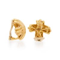 TIFFANY & CO., YELLOW GOLD 'X' EARRINGS