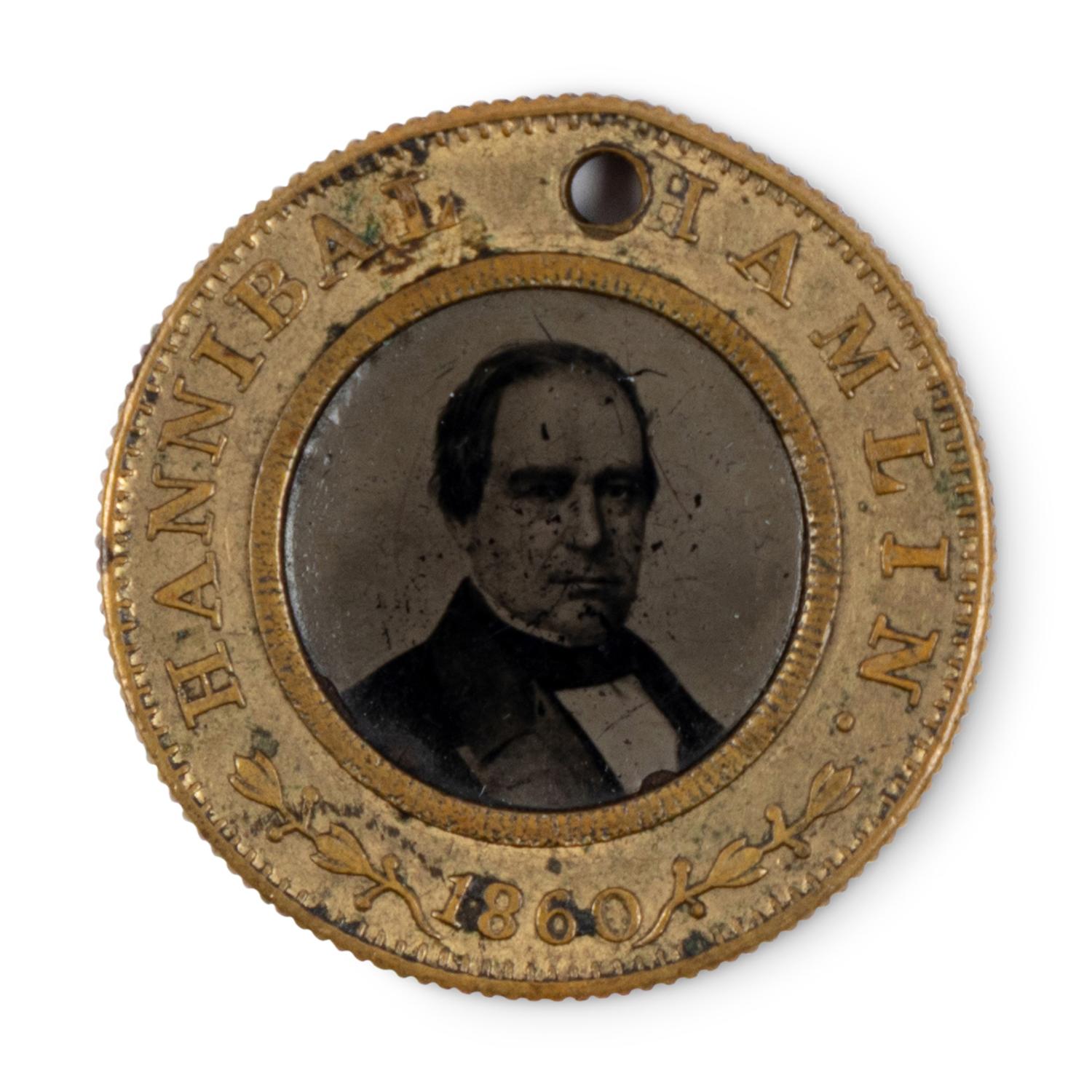 [LINCOLN-HAMLIN CAMPAIGN]. Lincoln and Hamlin 1860 campaign ferrotype token.