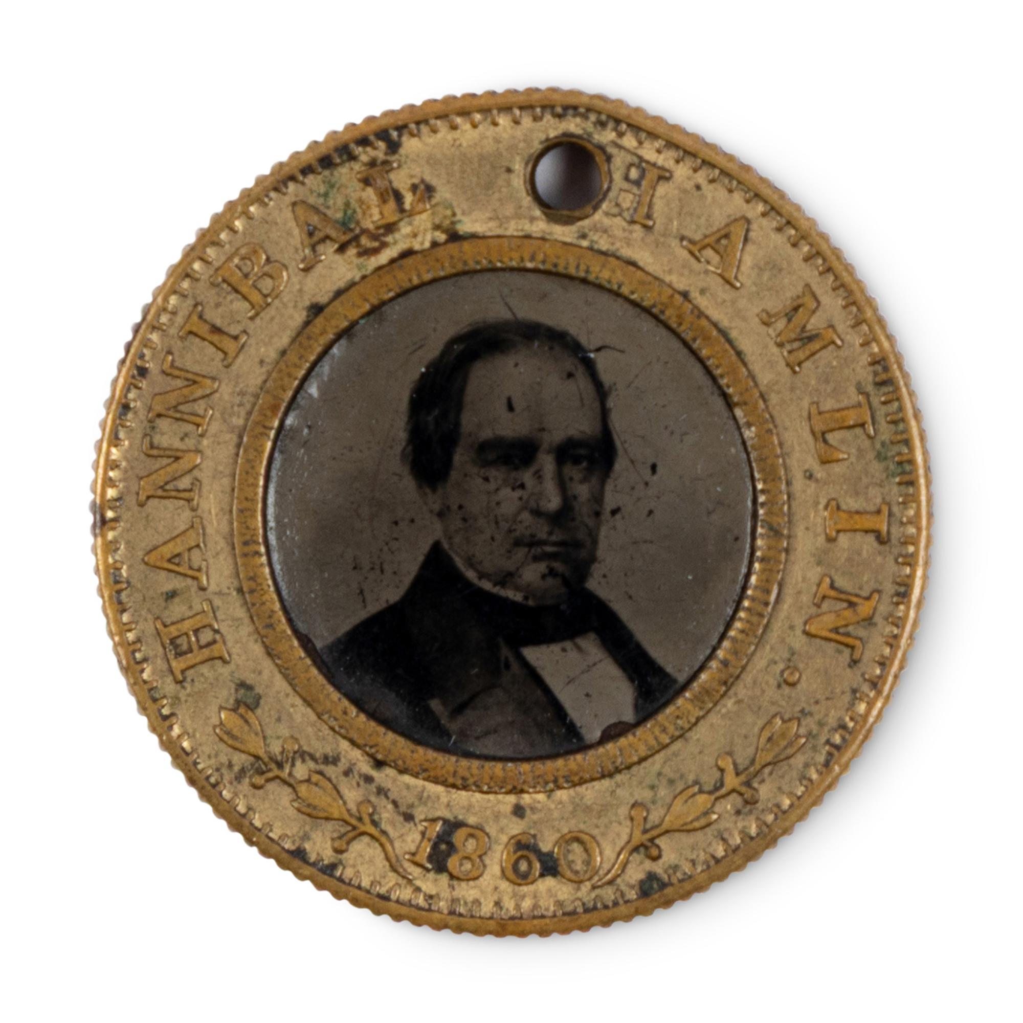 [LINCOLN-HAMLIN CAMPAIGN]. Lincoln and Hamlin 1860 campaign ferrotype token.