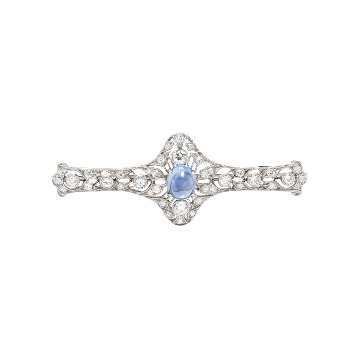 EDWARDIAN, SAPPHIRE AND DIAMOND BAR BROOCH
