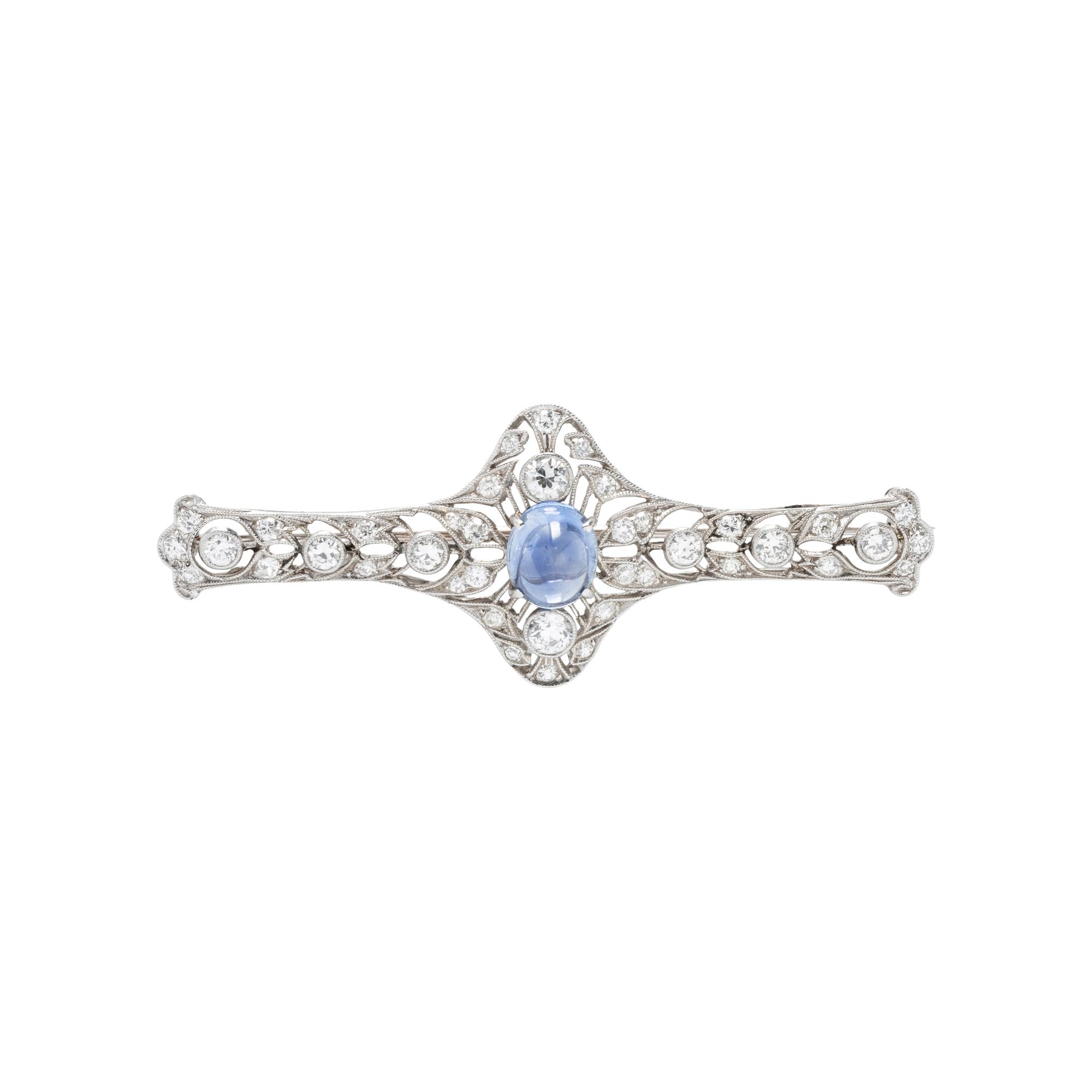 EDWARDIAN, SAPPHIRE AND DIAMOND BAR BROOCH