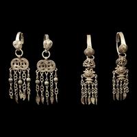 Eight Pairs of Chinese Silver Earrings, Qing Dynasty 清 銀耳環八對