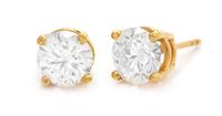A Pair of Yellow Gold and Diamond Stud Earrings, Hearts on Fire, 2.70 dwts.