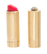 A Vintage 14 Karat Yellow Gold and Diamond Lipstick Case, 23.80 dwts.