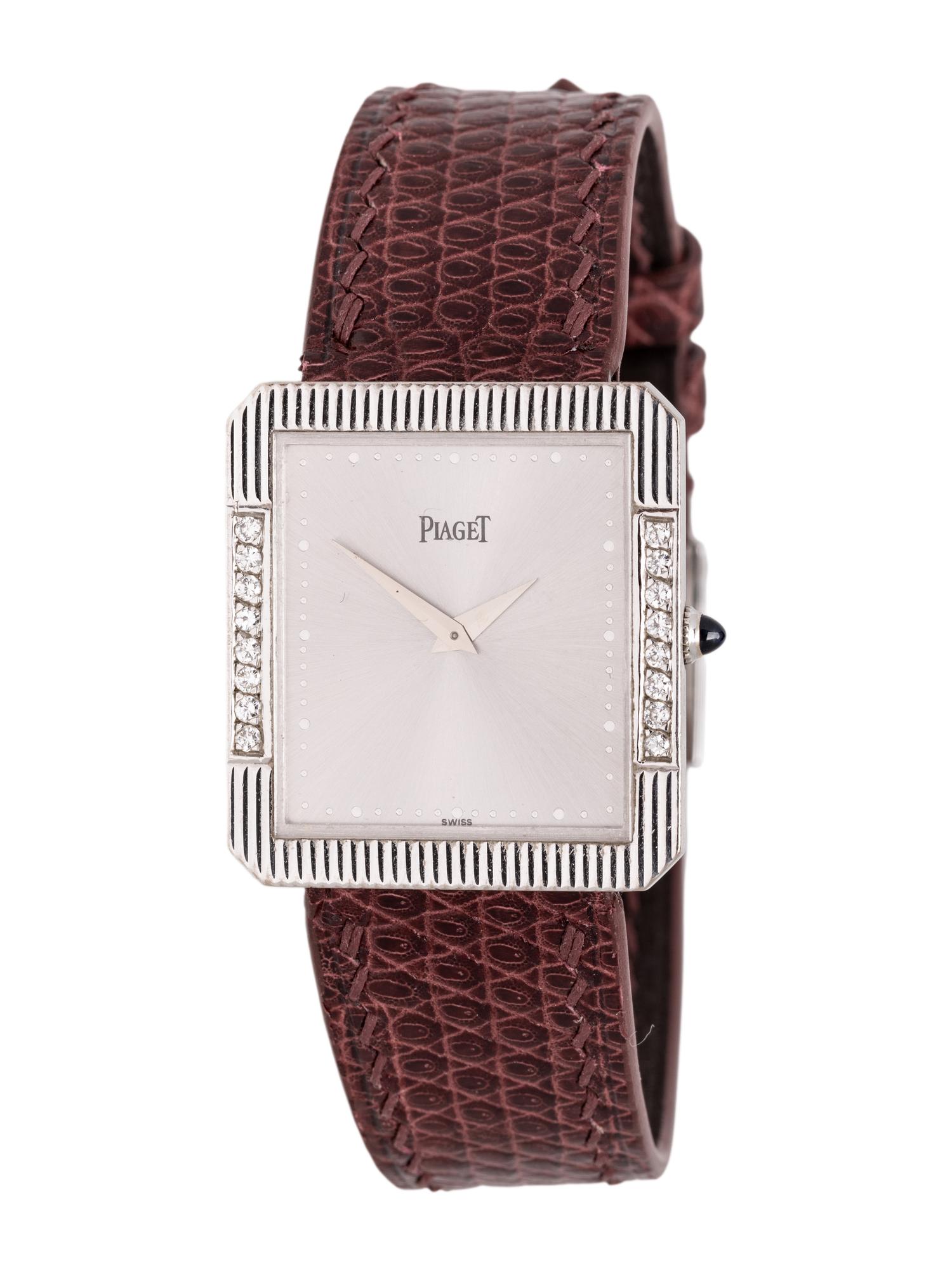 PIAGET, 18K WHITE GOLD AND DIAMOND 'PROTOCOLE' WATCH WITH PIAGET BUCKLE