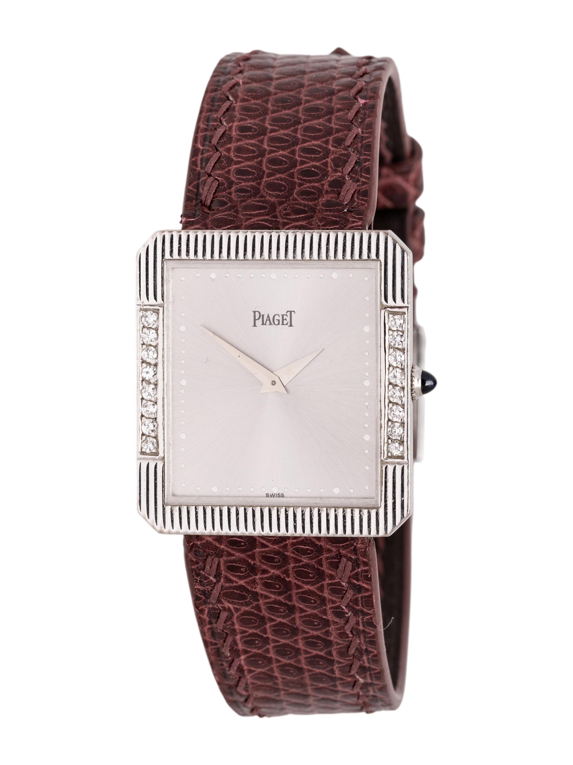 PIAGET, 18K WHITE GOLD AND DIAMOND 'PROTOCOLE' WATCH WITH PIAGET BUCKLE
