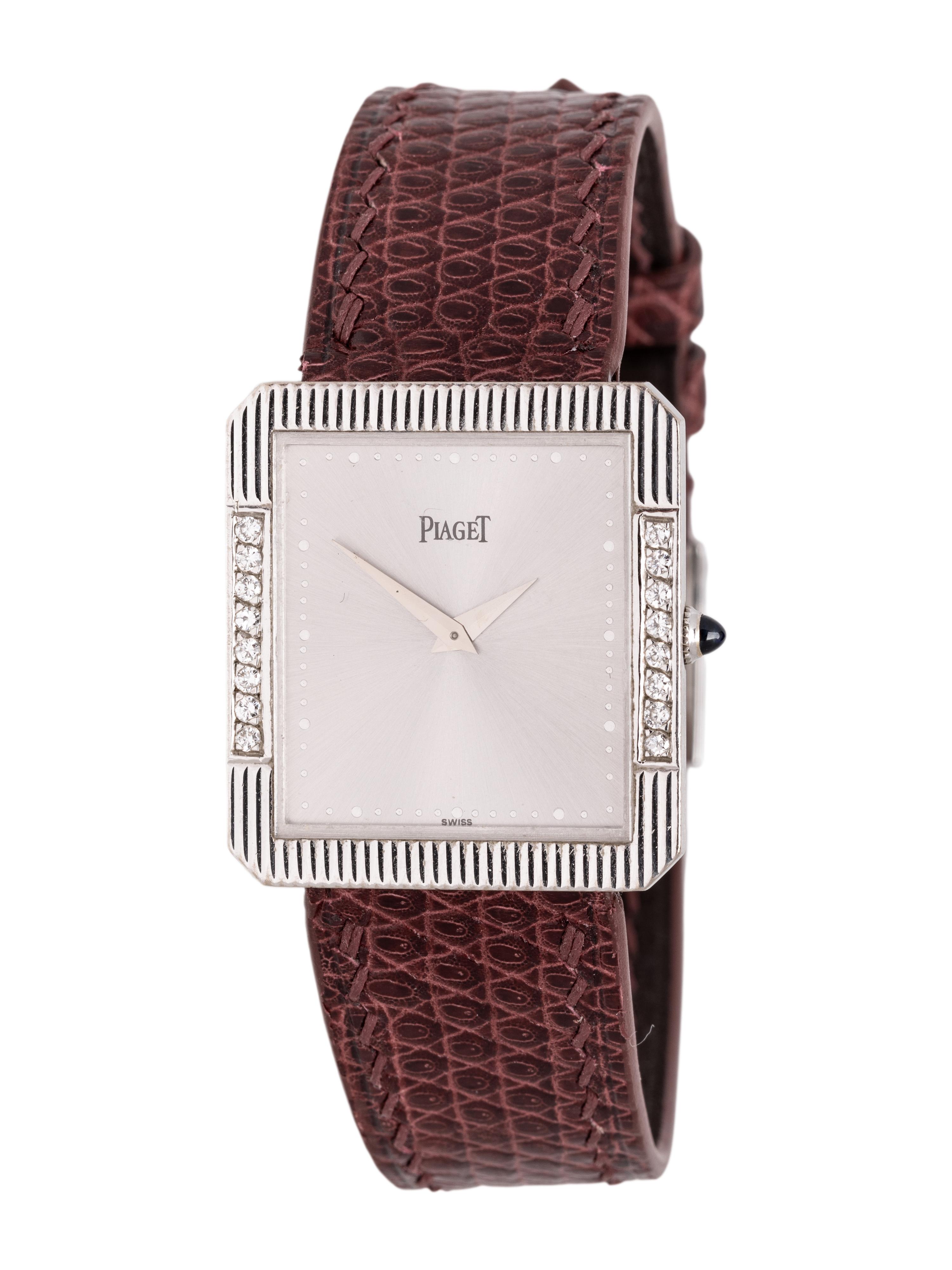 PIAGET, 18K WHITE GOLD AND DIAMOND 'PROTOCOLE' WATCH WITH PIAGET BUCKLE