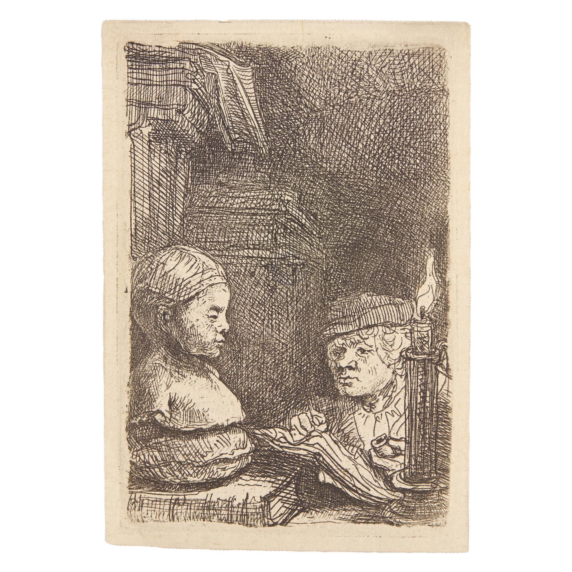 Rembrandt van Rijn (Dutch, 1606–1669) — Man Drawing from a Cast , 1641