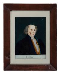 A Chinese Export Reverse Painted Portrait of John Adams
