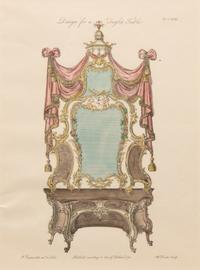 A Set of Eleven Giltwood-Framed French Colored Furniture Engravings
