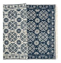 A Rare Blue and White Jacquard Pieced Coverlet, Made for Mary M. Thorn