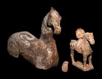 Two Chinese Painted Pottery Figures