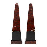 A Pair of French Marble Obelisks
