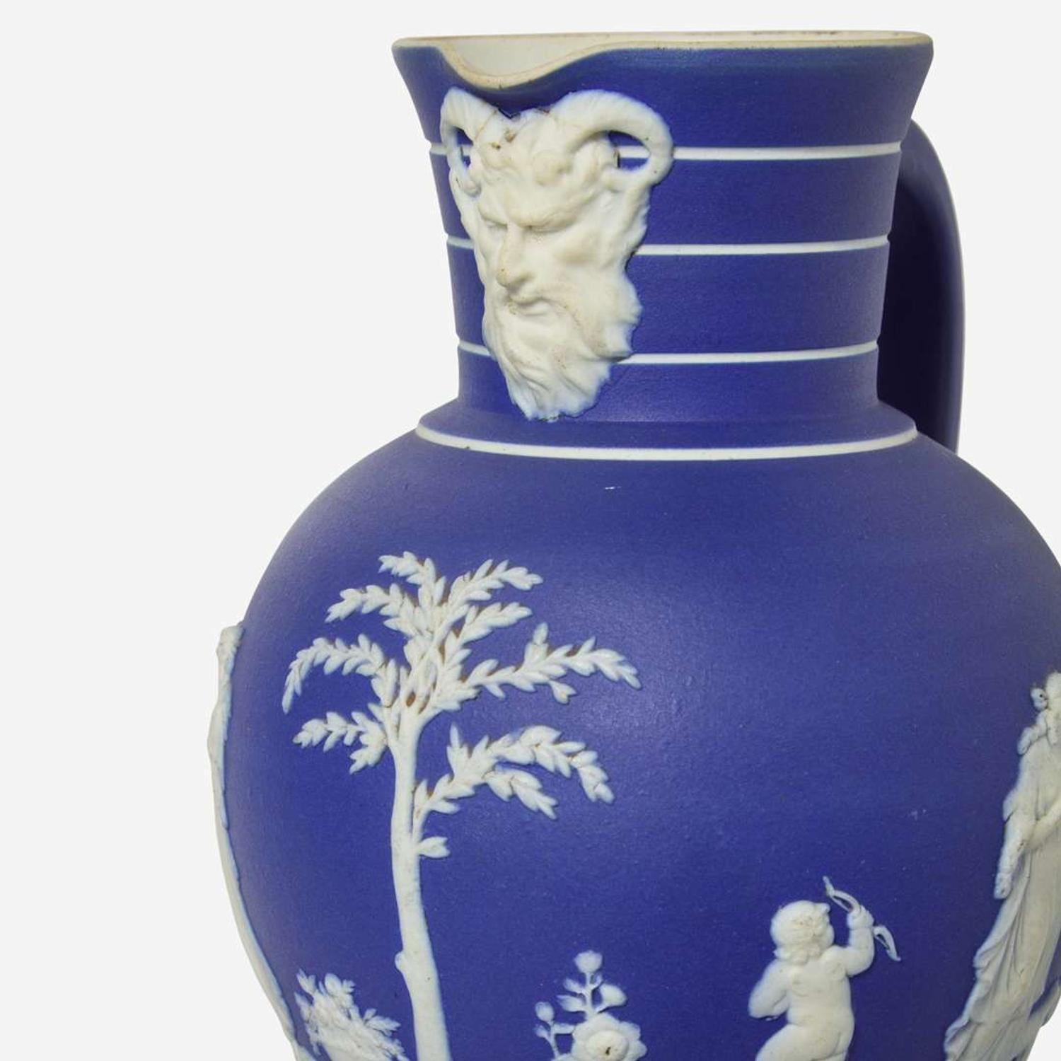 A collection of nine Wedgwood blue jasperware tablewares England, late 19th / early 20th century