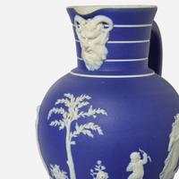 A collection of nine Wedgwood blue jasperware tablewares England, late 19th / early 20th century