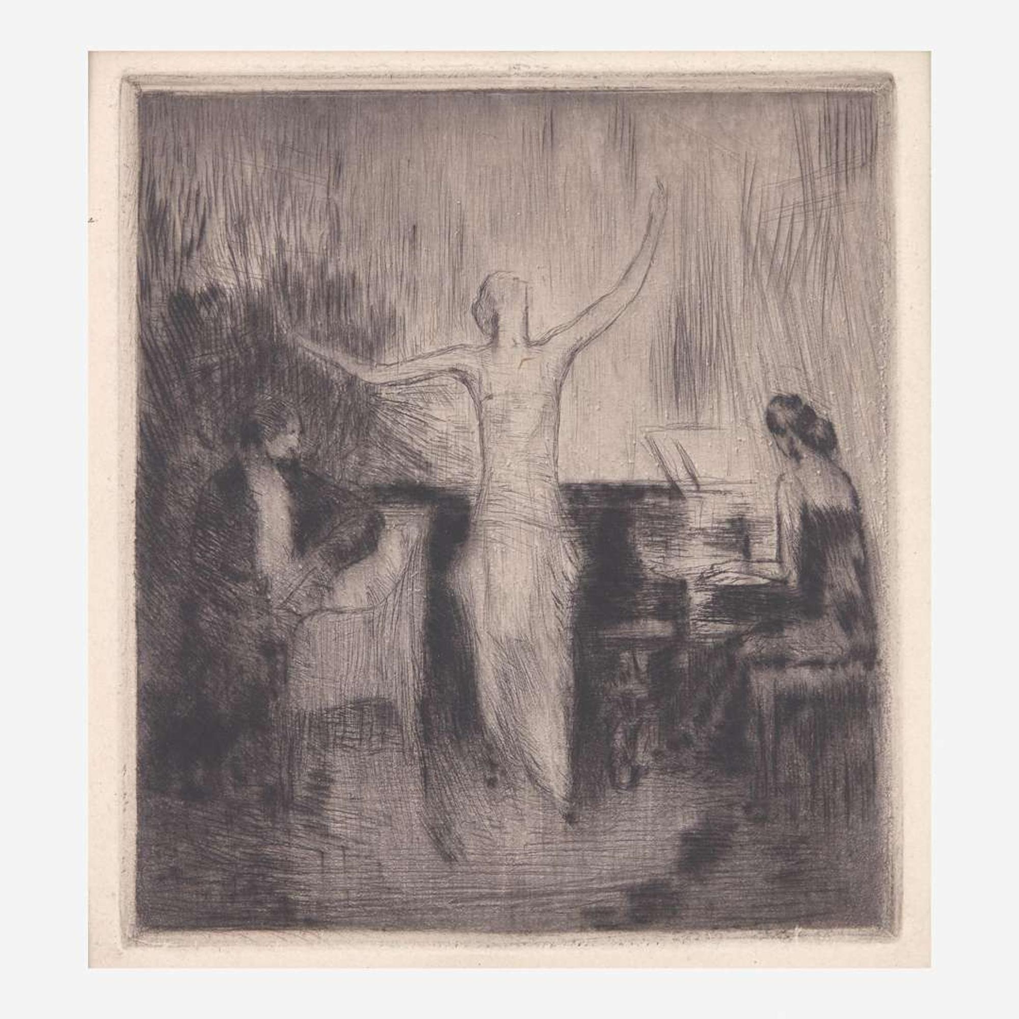 Arthur Beecher Carles (American, 1882–1952) Dorziat Singing (Etching in 4 States)
