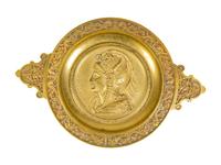 A Gilt Bronze Tazza with the Profile of Jason by E. Provost (French, 19th Century)