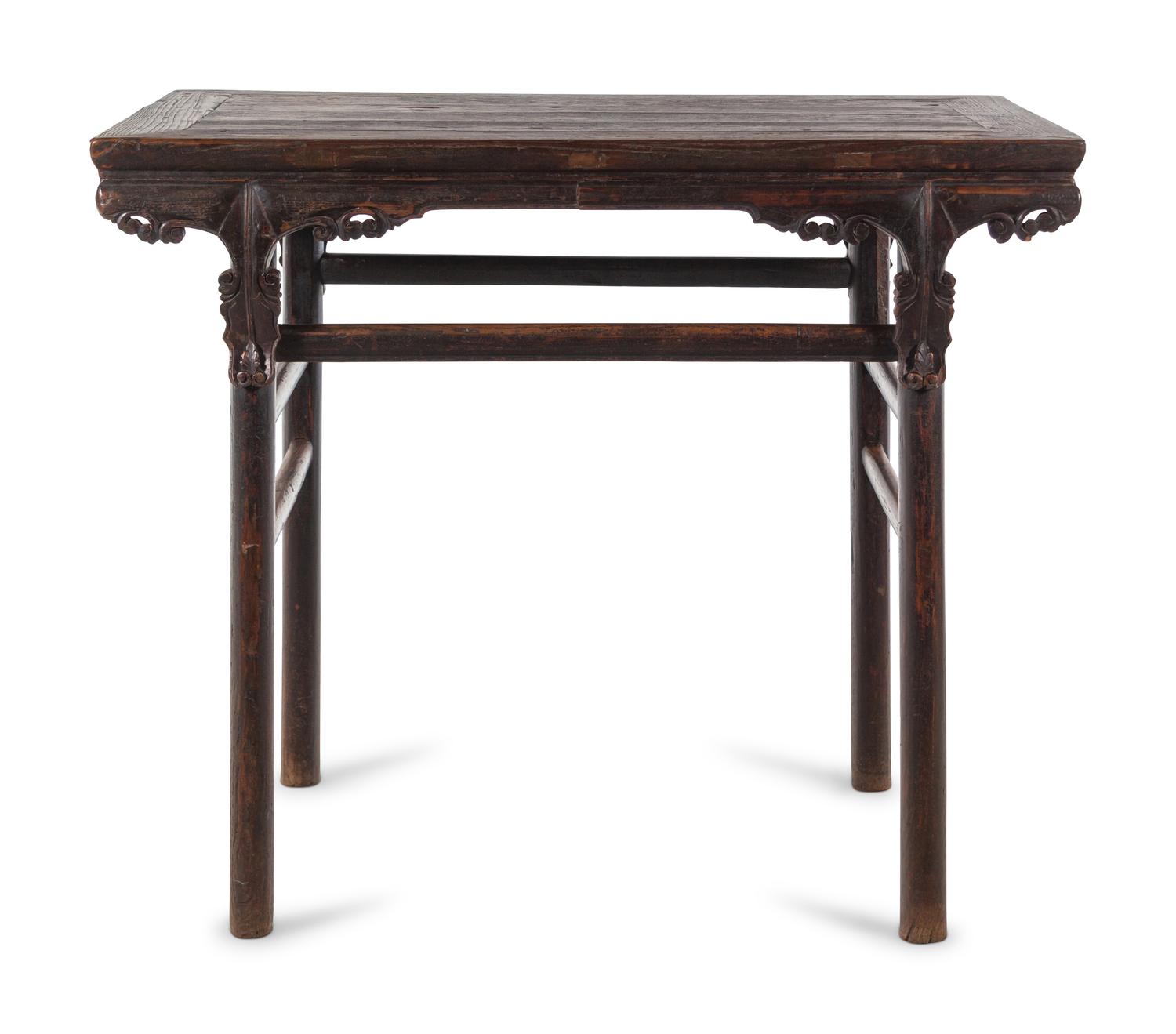 A Chinese Black Lacquered Softwood Wine Table, Jiuzhuo