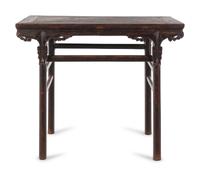 A Chinese Black Lacquered Softwood Wine Table, Jiuzhuo