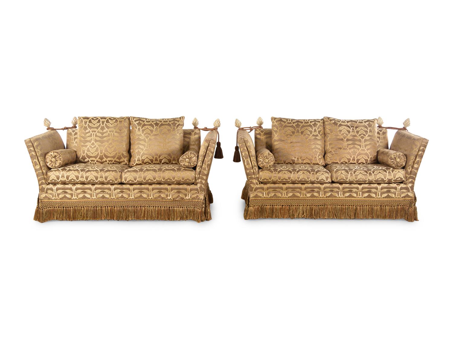 A Pair of Upholstered Knole Sofas