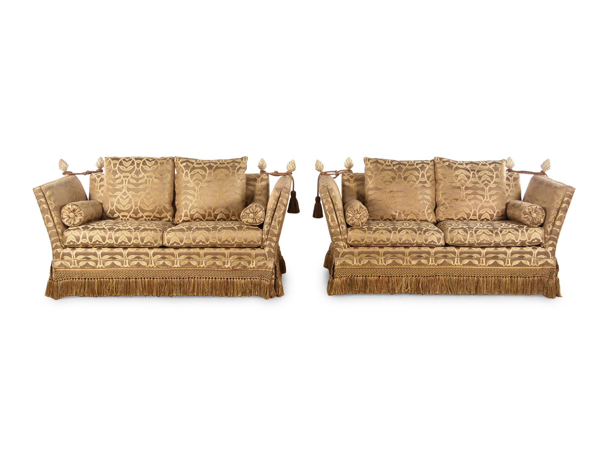 A Pair of Upholstered Knole Sofas