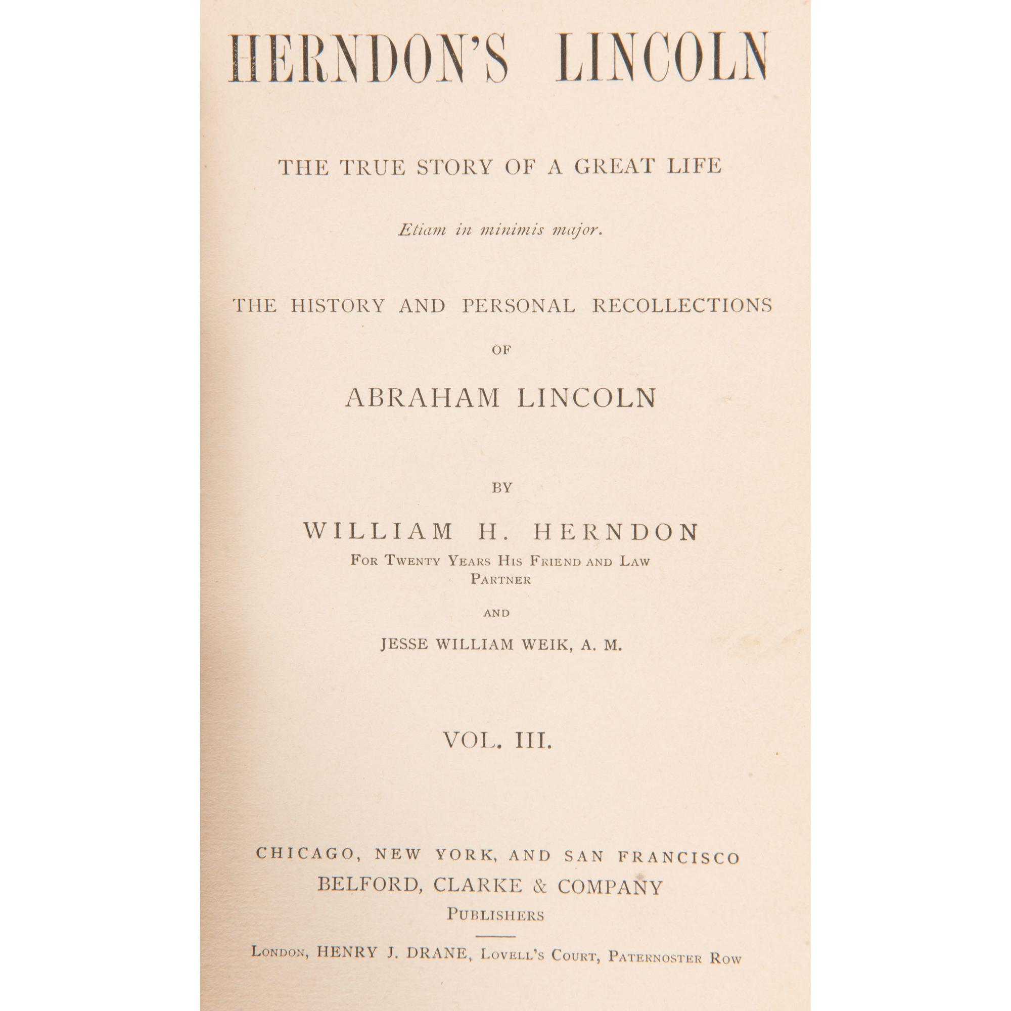 Abraham Lincoln, Rare Books Related to his Life and Political Career