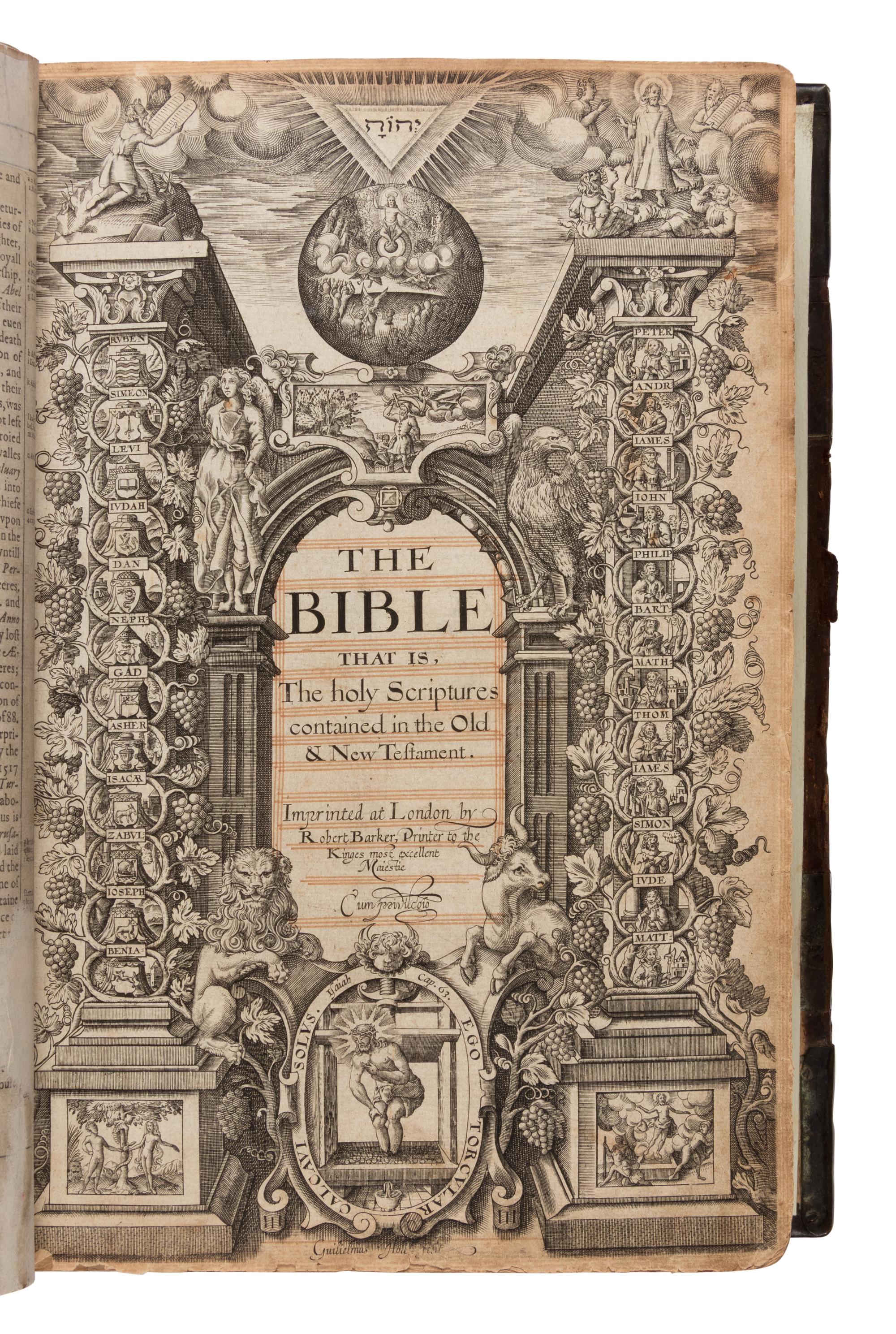 [Bible, in English]. The Booke of Common Prayer, with the Psalter or Psalmes of David: of that translation which is appointed to be used in churches . [With:] The Bible, that is The holy Scriptures contained in the Old & New Testament . [With:] The Whole Booke of Psalms . London: Robert Barker, 1607.