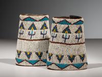 Northern Plains Beaded Leather Cuffs