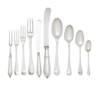An English Silver Flatware Service