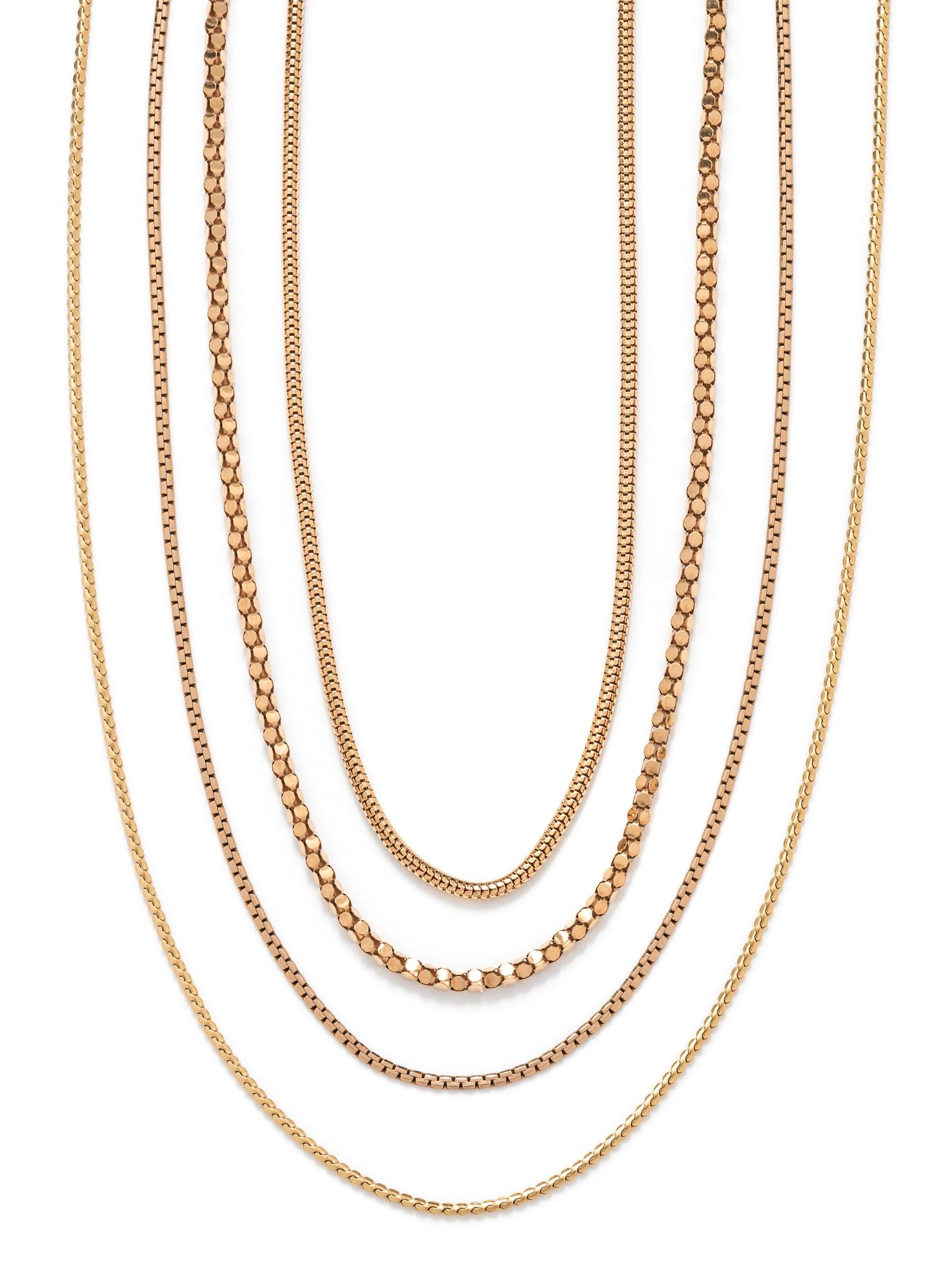 COLLECTION OF YELLOW GOLD NECKLACES