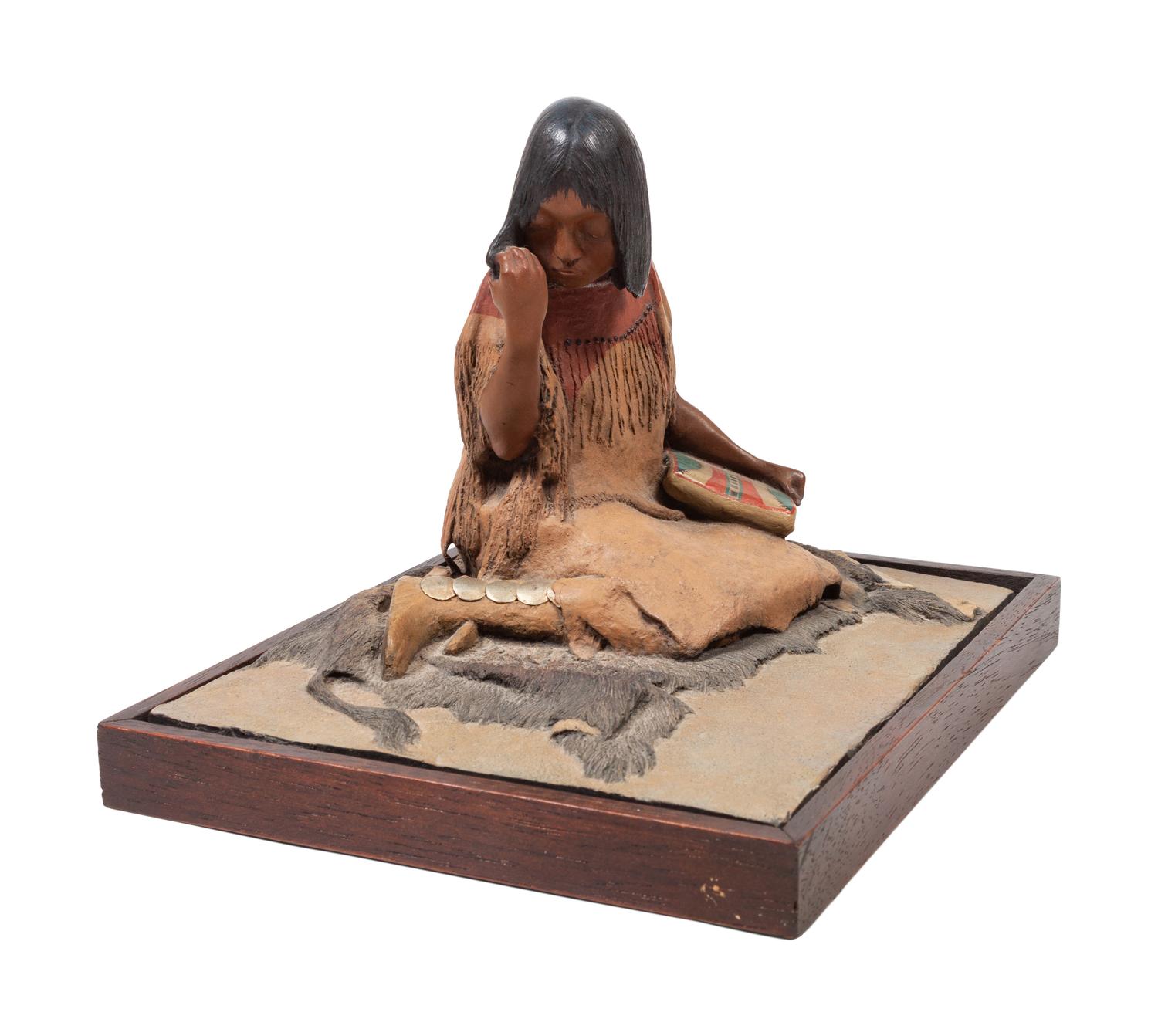 Canvas Parfleche , together with sculpture Rare Leisure , edition 6/25, 1979, by Ron Bork (American, 20th Century)