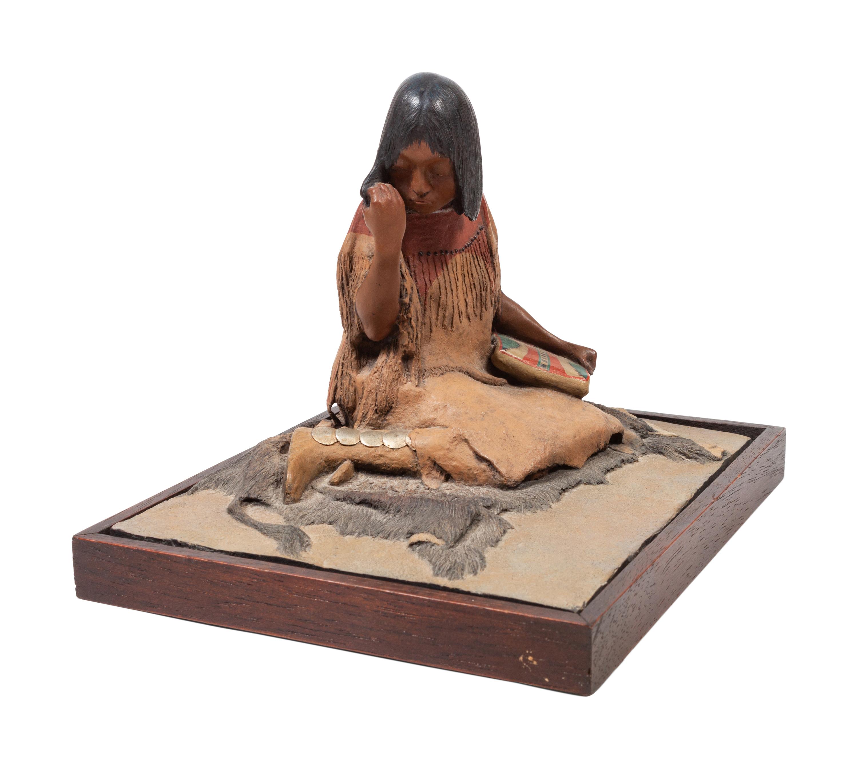 Canvas Parfleche , together with sculpture Rare Leisure , edition 6/25, 1979, by Ron Bork (American, 20th Century)